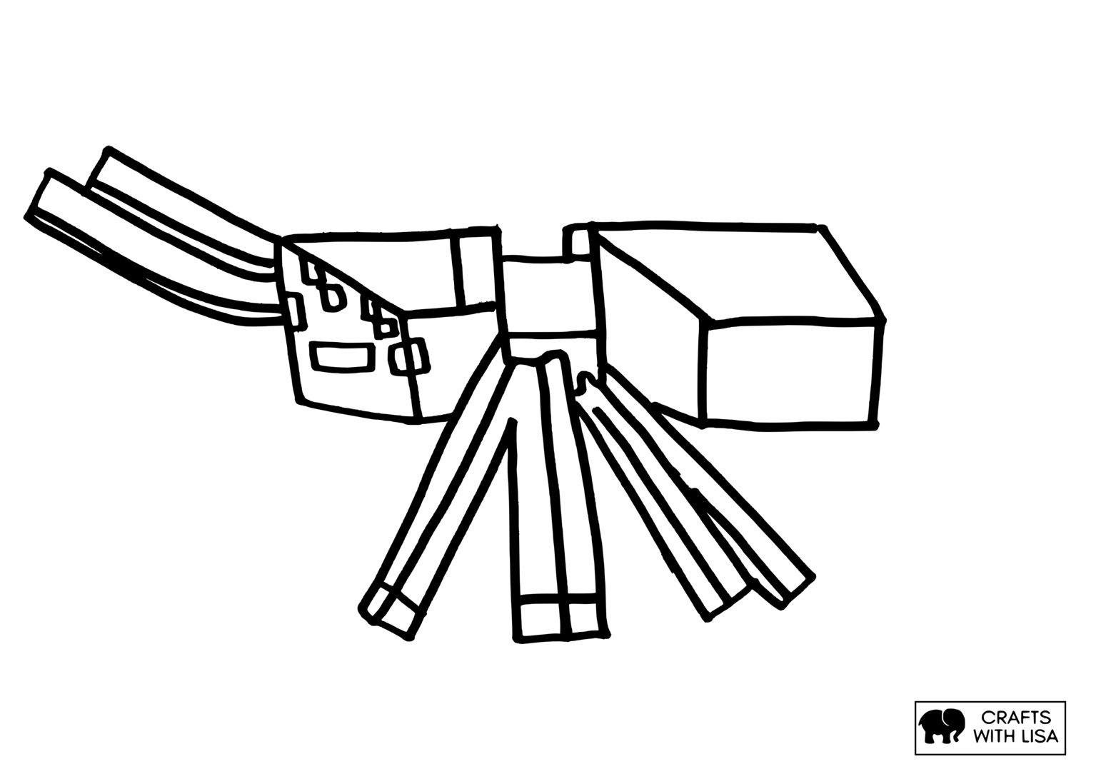 how to draw a minecraft spider